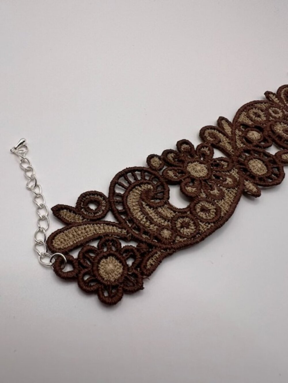Homemade Brown & Tan Lace Bracelet - Picture 3 of 5